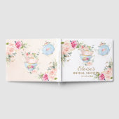 Blush Pink Floral High Tea Party Vrijgezellenfeest Gastenboek (Volledig)