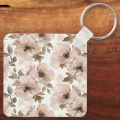 Blush Pink Floral Horse Sleutelhanger (Achterkant)