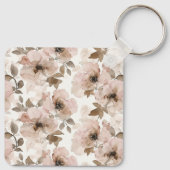 Blush Pink Floral Horse Sleutelhanger (Achterkant)