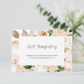 Blush Pink Floral Hydrangea Wedding Gift Registry Informatiekaartje (Staand voorkant)