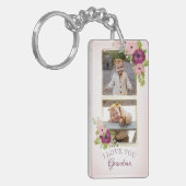 Blush Pink Floral Ik hou van je kleinmafotocollage Sleutelhanger (Voorkant Links)