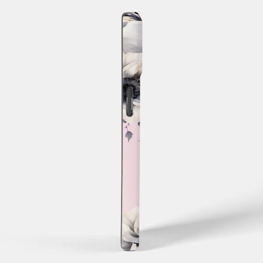 Blush Pink Floral Initiaal Monogram Case-Mate iPhone Case (Achterkant / Rechts)