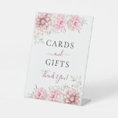 Blush Pink Floral Kaarten en geschenken Reclamebord Met Voetstuk (Voorkant)