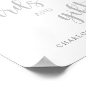 Blush Pink Floral Kaarten en Gifts Wedding Sign Poster (Hoek)