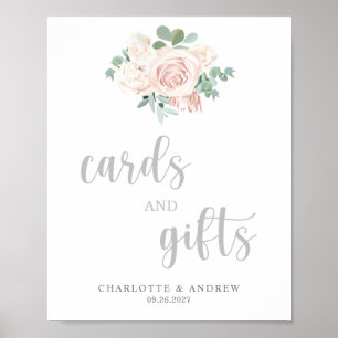 Blush Pink Floral Kaarten en Gifts Wedding Sign Poster