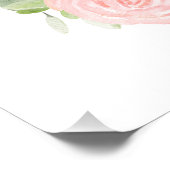 Blush Pink Floral krans gepersonaliseerde meisjes  Perfect Poster (Hoek)