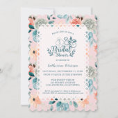 Blush Pink Floral Lace Elegant Wedding Calligraphy Kaart (Voorkant)