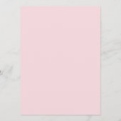 Blush Pink Floral Lace Elegant Wedding Calligraphy Menu (Achterkant)