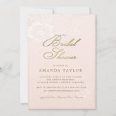 Blush Pink Floral Lace Vrijgezellenfeest Kaart (Voorkant)