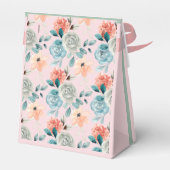 Blush Pink Floral Lace Wedding Calligraphy Bedankdoosjes (Achterkant)