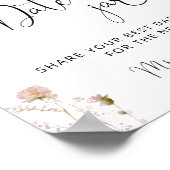 Blush Pink Floral Lemon Date Jar Vrijgezellenfeest Poster (Hoek)