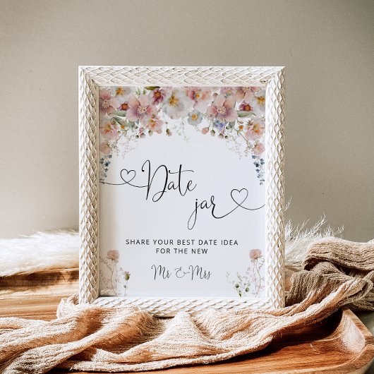 Blush Pink Floral Lemon Date Jar Vrijgezellenfeest Poster