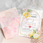 Blush Pink Floral Lemon Main Squeeze Vrijgezellenf Kaart