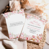 Blush Pink Floral Let's Par-Tea Verjaardag Kaart