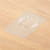 Blush Pink Floral Lijst doop Acryl Uitnodigingen (Laagn)
