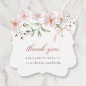 Blush Pink Floral Lijst doop Bedankjes Labels (Achterkant)