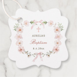 Blush Pink Floral Lijst doop Bedankjes Labels