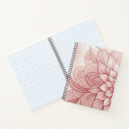 Blush Pink Floral Line Art Notitieboek