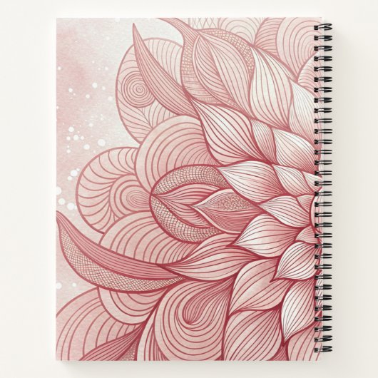 Blush Pink Floral Line Art Notitieboek (Achterkant)