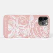 Blush Pink Floral Line Art op maat Case-Mate iPhone Case (Achterkant (horizontaal))