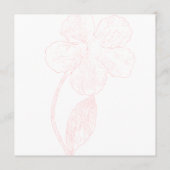 Blush Pink Floral Line Art Wedding Menu Card (Achterkant)