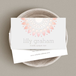 Blush Pink Floral Lotus Mandala Visitekaartje