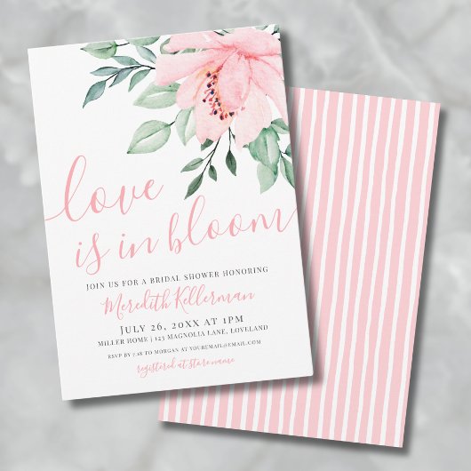 Blush Pink Floral Love is in bloei Vrijgezellenfee Kaart