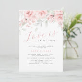 Blush Pink Floral Love is in Bloom Vrijgezellenfee Kaart (Staand voorkant)
