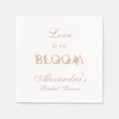Blush Pink Floral Love is in Bloom Vrijgezellenfee Servet (Voorkant)