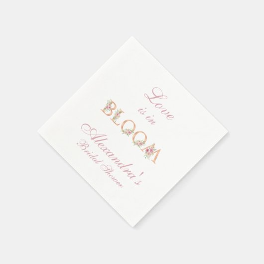 Blush Pink Floral Love is in Bloom Vrijgezellenfee Servet (Hoek)