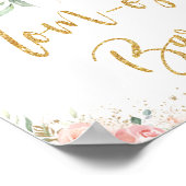 Blush Pink Floral Ma-osa Bar Baby shower Sign. Poster (Hoek)