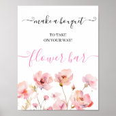 Blush Pink Floral Maak je eigen boeket Bloemenbar Poster (Voorkant)