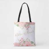 Blush Pink Floral Matron of Honor Canvas tas (Voorkant)