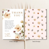 Blush Pink Floral Meisje Baby shower Dank u kaart