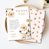 Blush Pink Floral Meisje Baby shower Dank u kaart