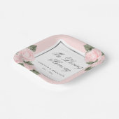 Blush Pink Floral Memorial Funeral Papieren Bordje (Gebogen)