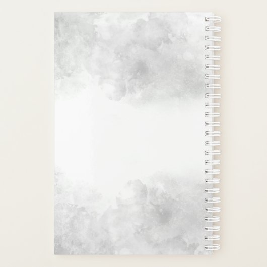 Blush Pink Floral met gepersonaliseerd Monogram Planner (Achterkant)