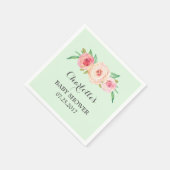 Blush Pink Floral Mint Baby shower Servet (Hoek)