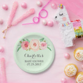 Blush Pink Floral Mint Green Baby shower Bord (Feest)