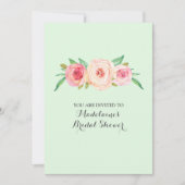 Blush Pink Floral Mint Groen Vrijgezellenfeest Kaart (Voorkant)