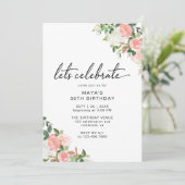 Blush Pink Floral | Moderne elegante meisjesverjaa Kaart (Staand voorkant)