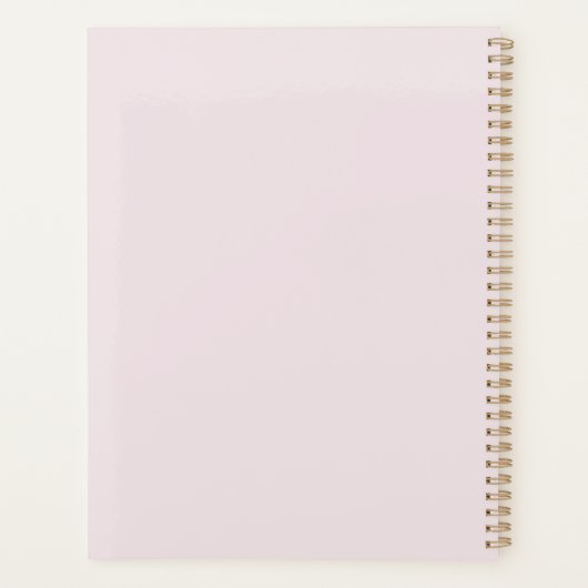 Blush Pink Floral Moderne Persoonlijke scripts Planner (Achterkant)