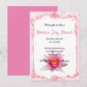 Blush Pink Floral Moederdag Brunch Invitat Kaart (Voorkant / Achterkant)