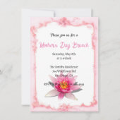Blush Pink Floral Moederdag Brunch Invitat Kaart (Voorkant)