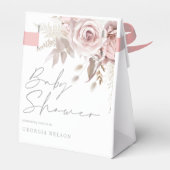 Blush Pink Floral Mooi Baby shower Bedankdoosjes (Achterkant)