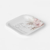 Blush Pink Floral Mooi Baby shower Papieren Bordje (Gebogen)