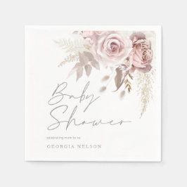 Blush Pink Floral Mooi Baby shower Servet