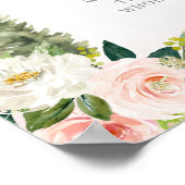 Blush Pink Floral Moon Forest Wolf Mom's Belly Poster (Hoek)