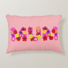Blush Pink Floral Mum Typographic Accent Pillow Kussen