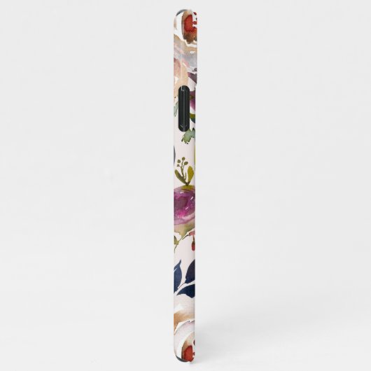  Blush Pink Floral Named Waterverf iPhone Hoesje (Rechterkant)